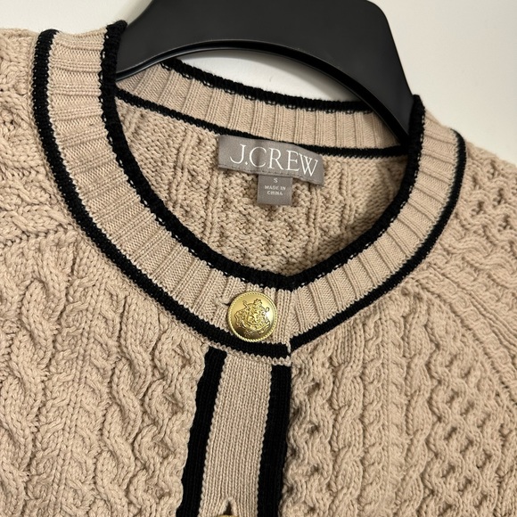 NWOT J. Crew Cropped Cable Knit Sweater Lady Jacket Size Small - Picture 5 of 9